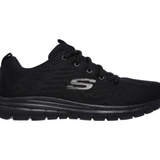 Adidasi dama sport Skechers negru material textil