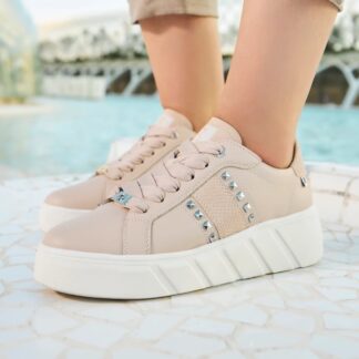 Adidasi dama Sneaker by Rieker roz piele naturala W0506-31