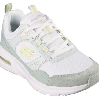 Adidasi dama sport Skechers alb piele intoarsa si plasa