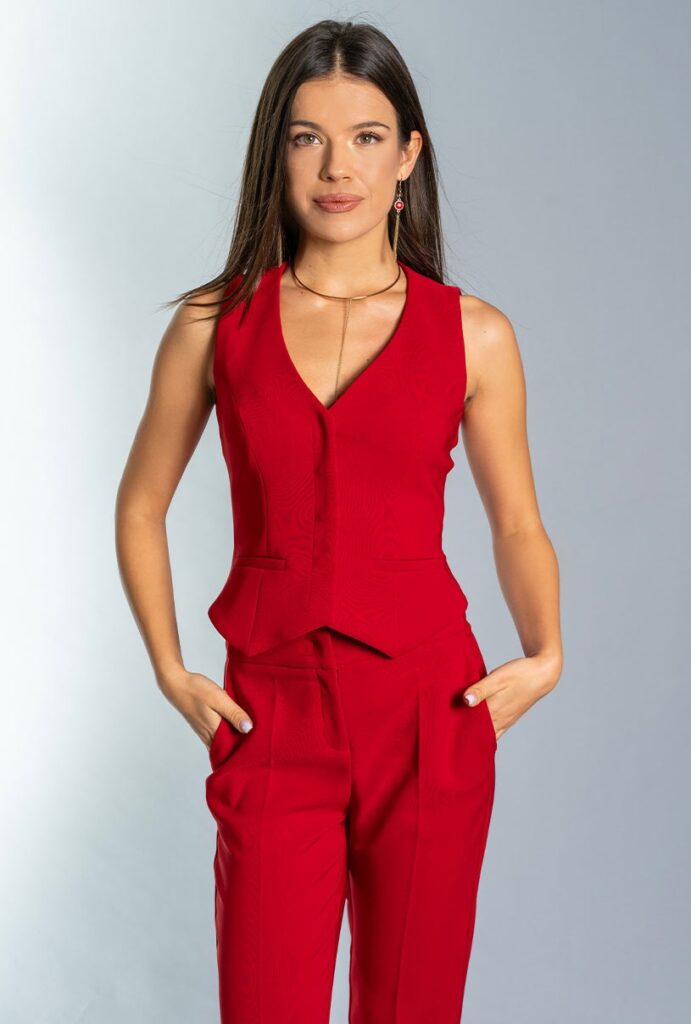 Bluze dama Hermosa rosu rayon