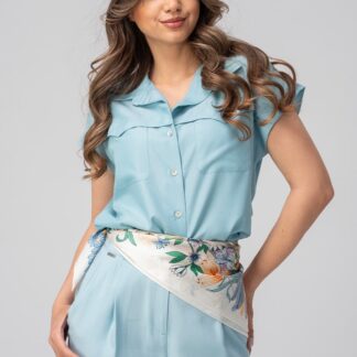 Camasi dama Hermosa bleu modal, poliester