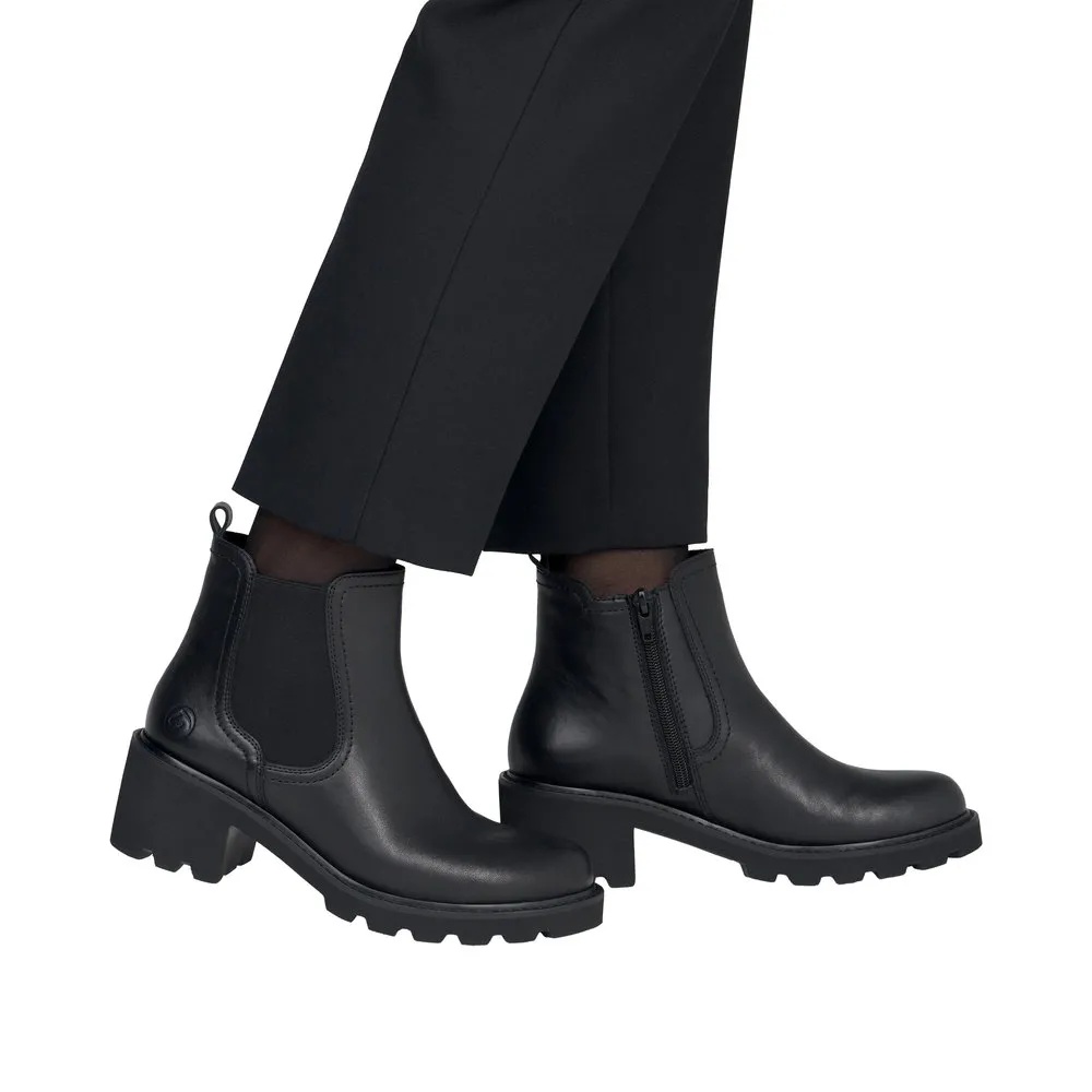 Botine dama din piele naturala Remonte D0A70-00 negru