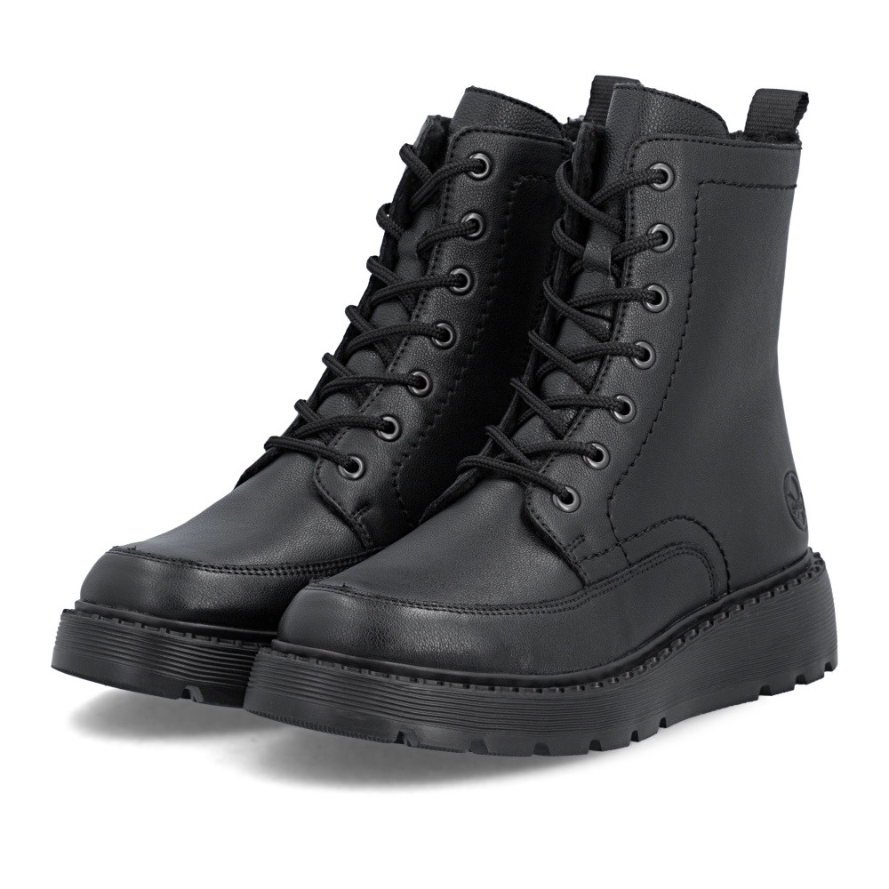 Botine dama din piele naturala Rieker 70410-00 negru