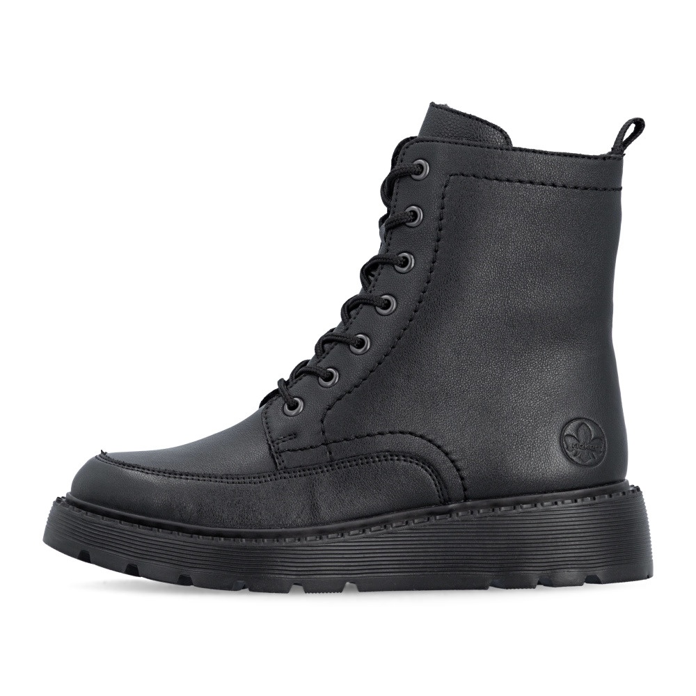 Botine dama din piele naturala Rieker 70410-00 negru