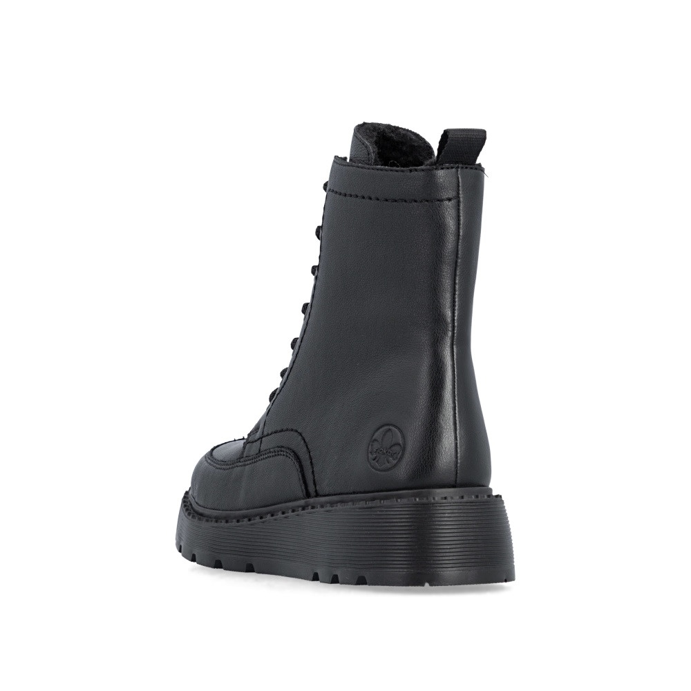Botine dama din piele naturala Rieker 70410-00 negru