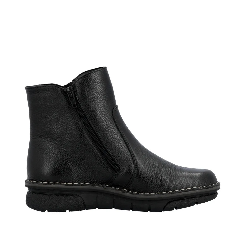 Botine dama din piele naturala Rieker 73365-00 negru