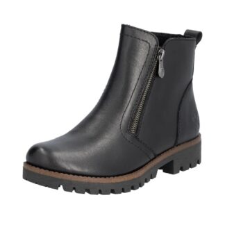 Botine dama din piele naturala Rieker 78556-00 negru