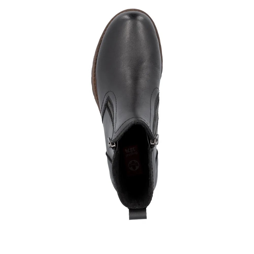 Botine dama din piele naturala Rieker 78556-00 negru