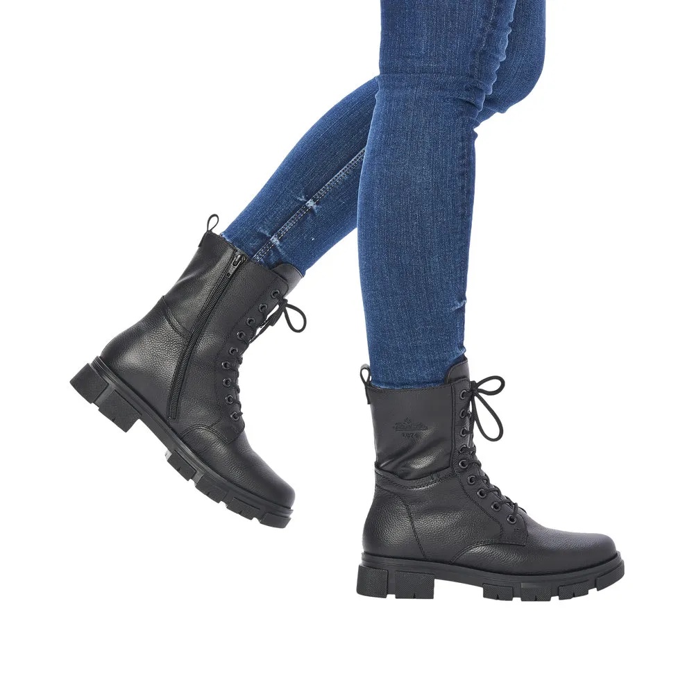Botine dama din piele naturala Rieker Y7116-00 negru