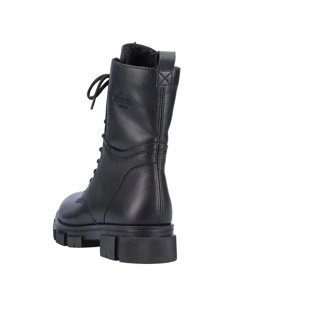 Botine dama din piele naturala Rieker Y7116-00 negru