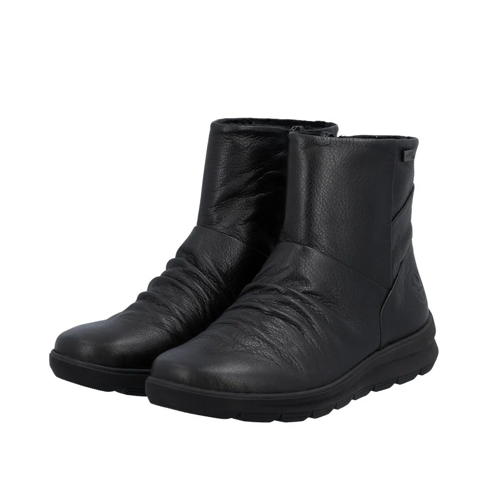 Botine dama din piele naturala Rieker Z0066-00 negru