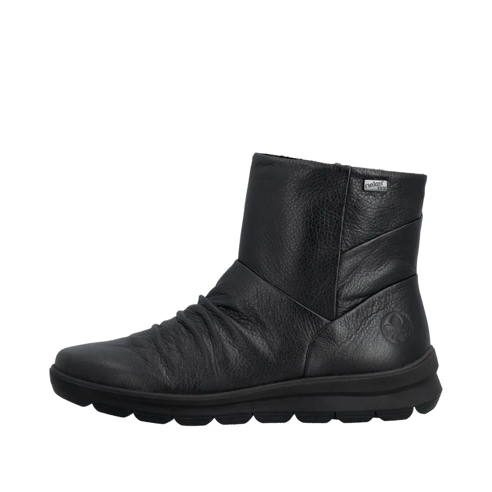 Botine dama din piele naturala Rieker Z0066-00 negru