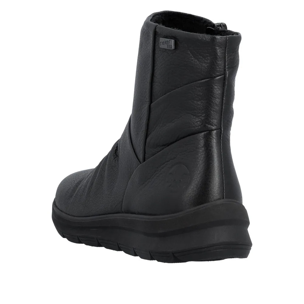 Botine dama din piele naturala Rieker Z0066-00 negru
