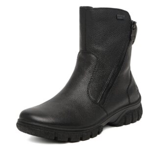 Botine dama din piele naturala Rieker Z7263-00 negru