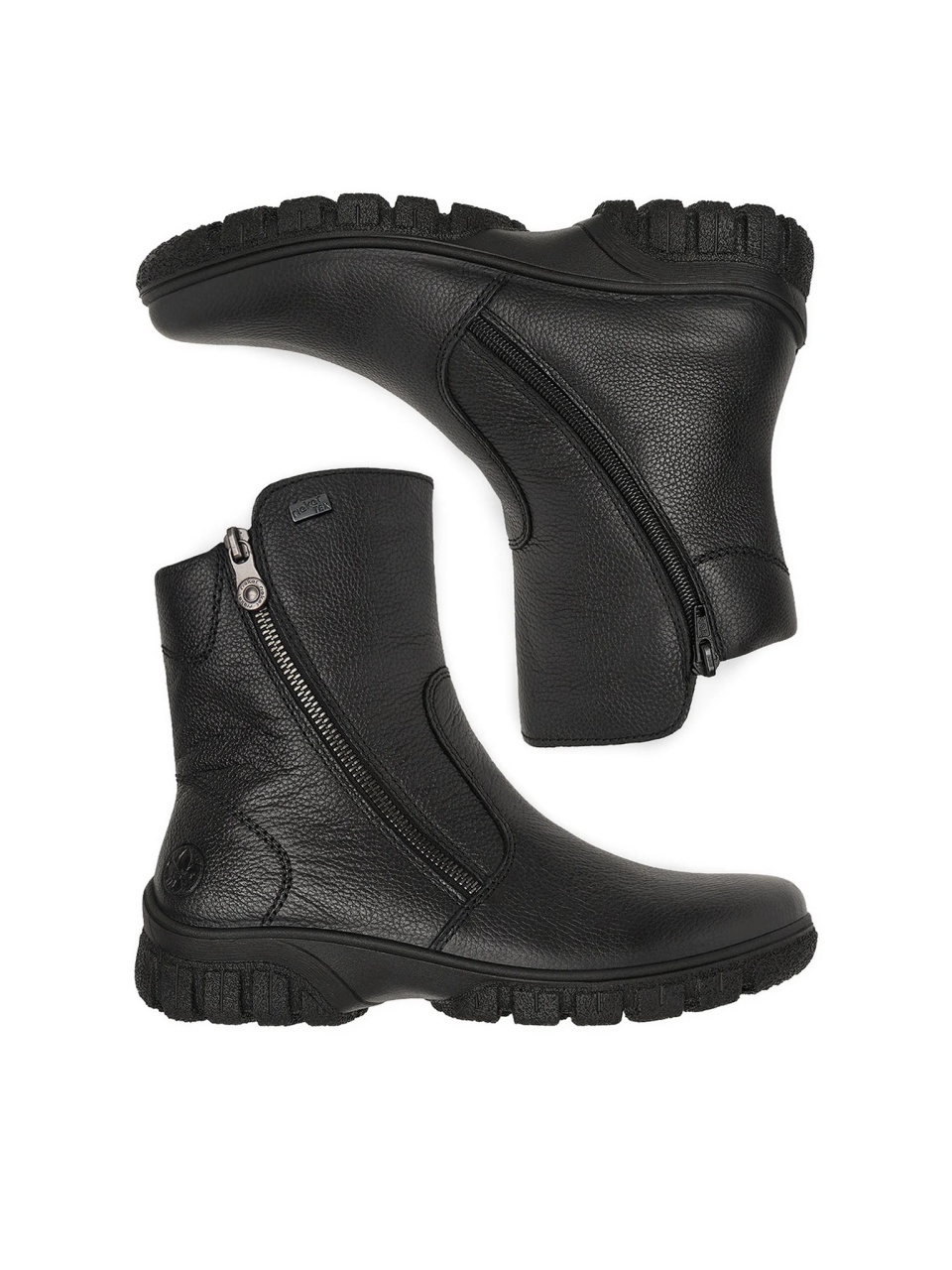 Botine dama din piele naturala Rieker Z7263-00 negru