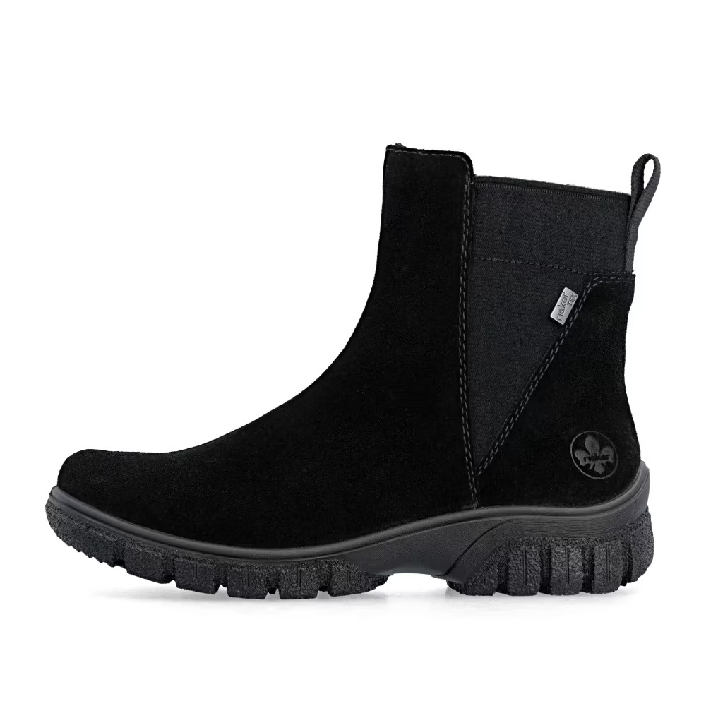 Botine dama din piele naturala Rieker Z7269-00 negru