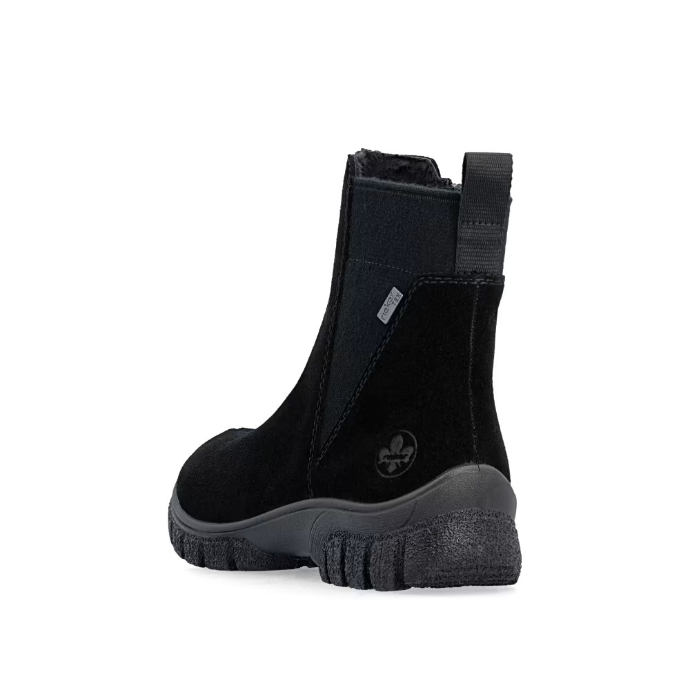 Botine dama din piele naturala Rieker Z7269-00 negru
