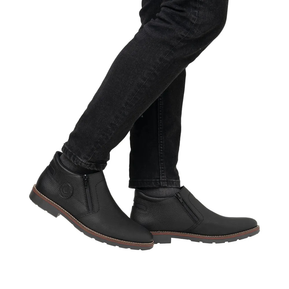 Ghete barbati din piele naturala Rieker 15399-00 negru