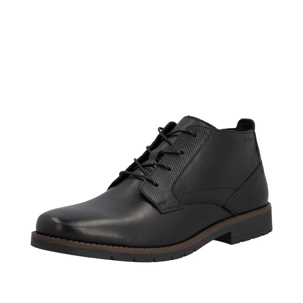 Ghete scurte barbati din piele naturala Rieker 13902-00 negru