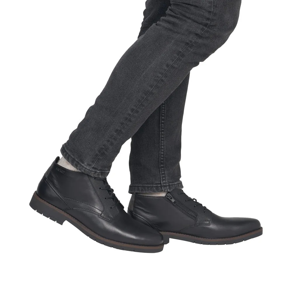Ghete scurte barbati din piele naturala Rieker 13902-00 negru