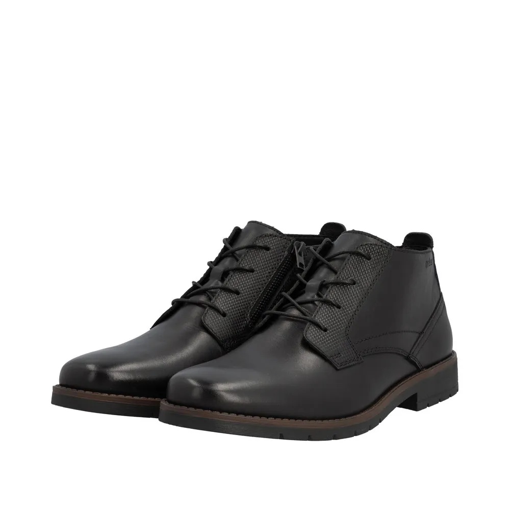 Ghete scurte barbati din piele naturala Rieker 13902-00 negru