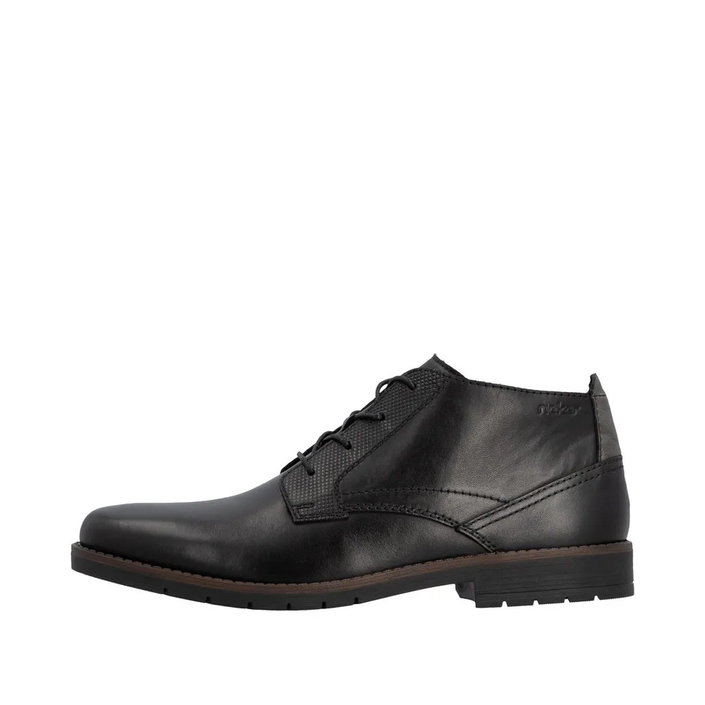 Ghete scurte barbati din piele naturala Rieker 13902-00 negru