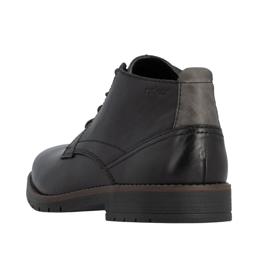 Ghete scurte barbati din piele naturala Rieker 13902-00 negru