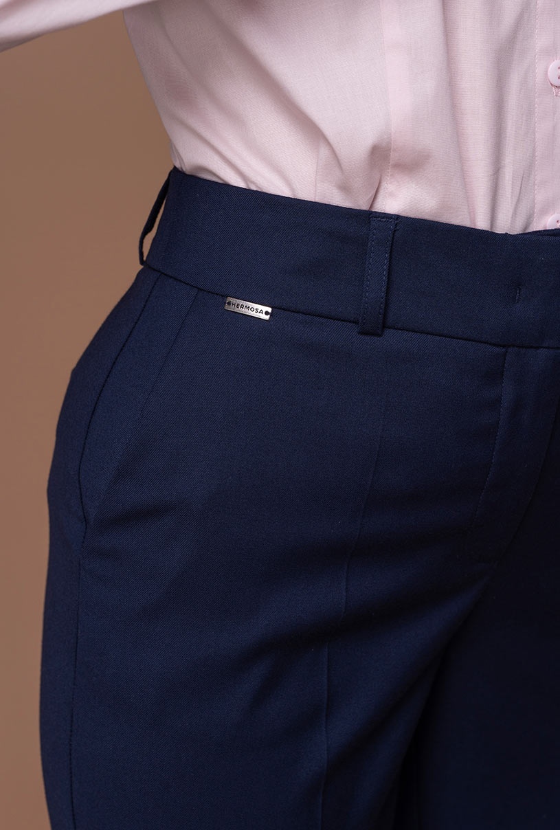 Pantaloni cu croi conic JESSIE Hermosa bleumarin