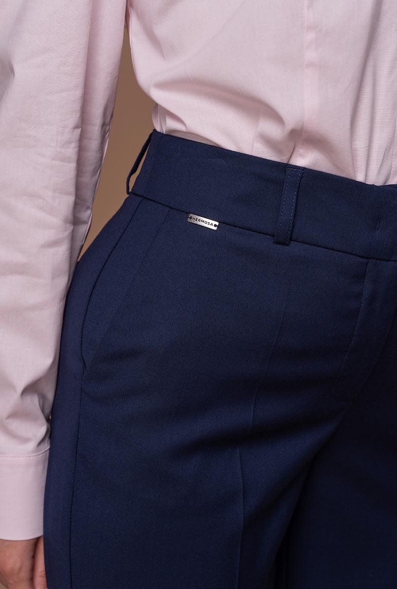 Pantaloni cu croi conic JESSIE Hermosa bleumarin