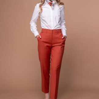 Pantaloni cu croi conic JESSIE Hermosa caramiziu