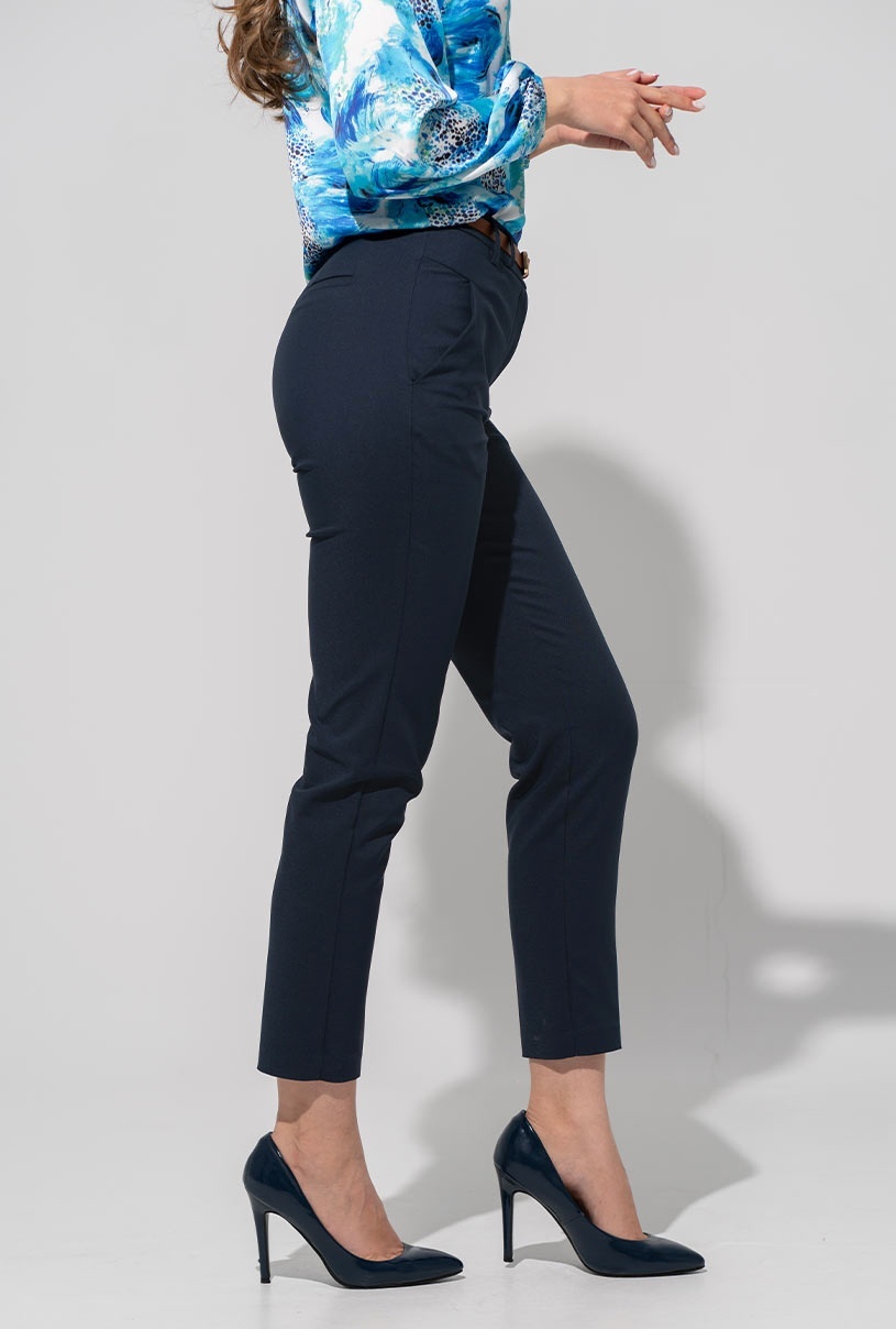Pantaloni din tercot elastic TRIANA Hermosa bleumarin