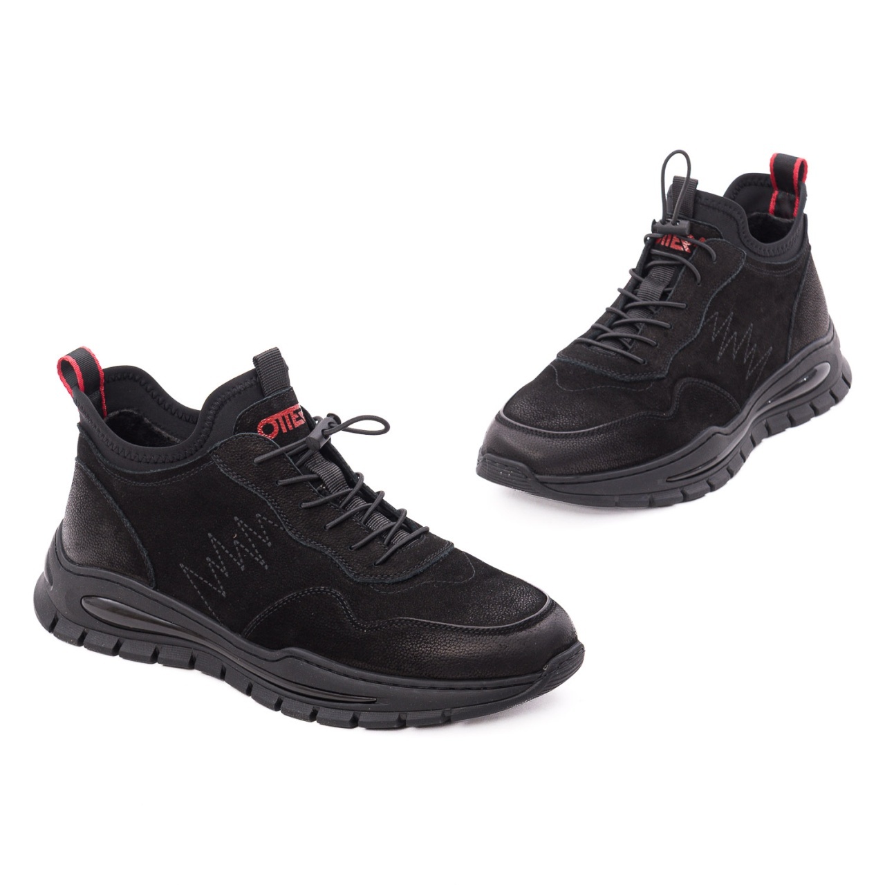 Pantofi barbati casual din piele naturala nabuc Otter 1CJ30010A 01-2 negru