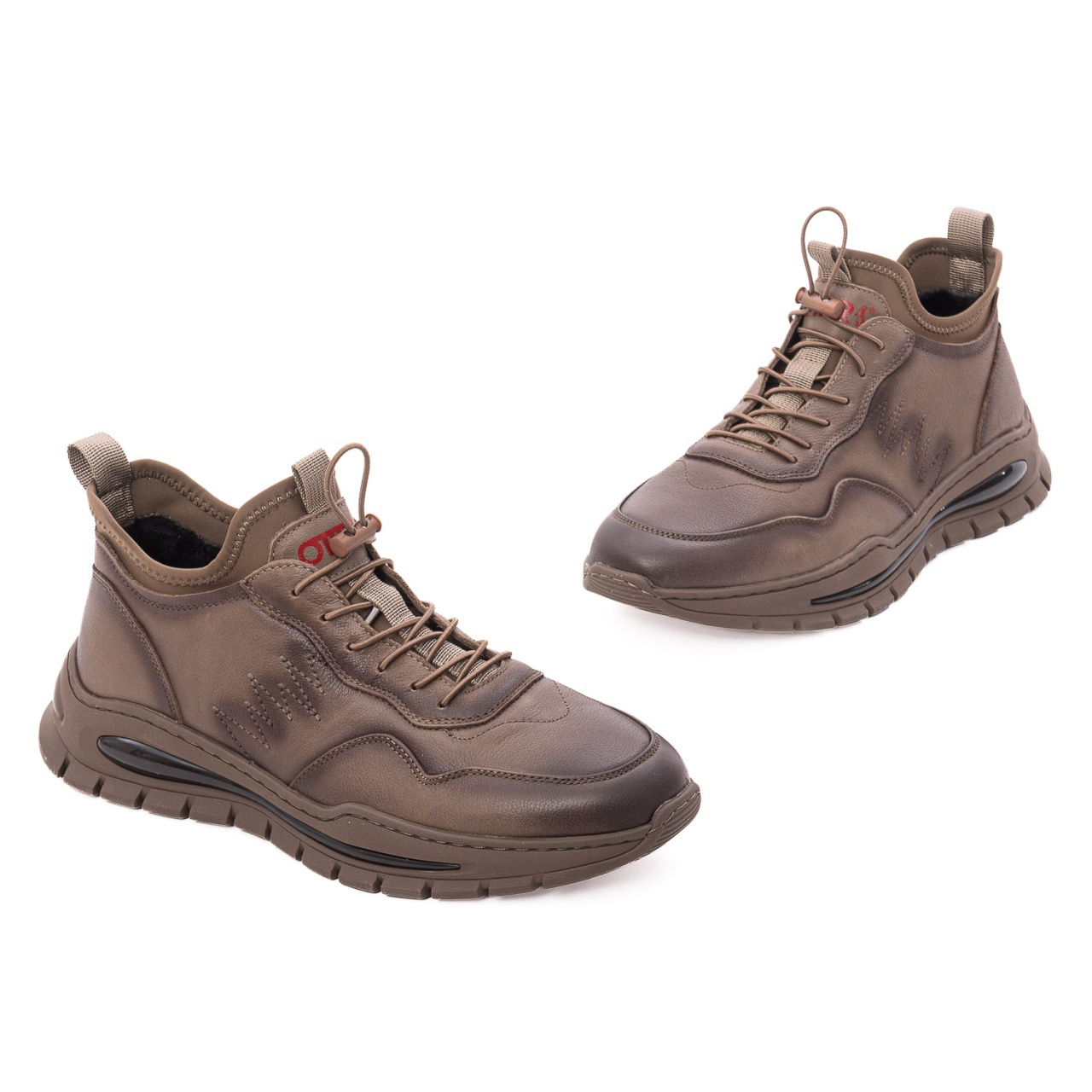 Pantofi barbati casual din piele naturala Otter 1CJ30010B 40-N maro kaki