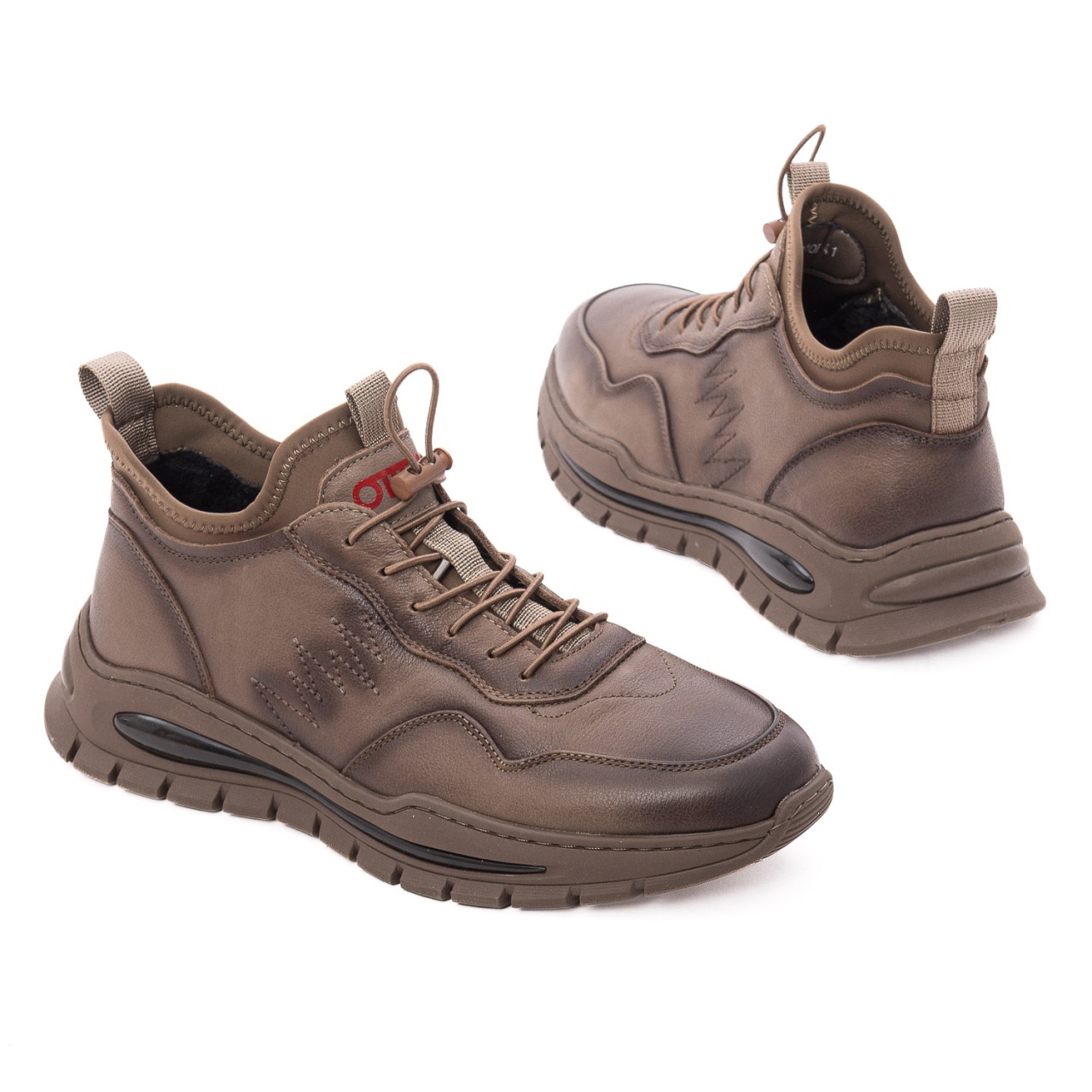 Pantofi barbati casual din piele naturala Otter 1CJ30010B 40-N maro kaki