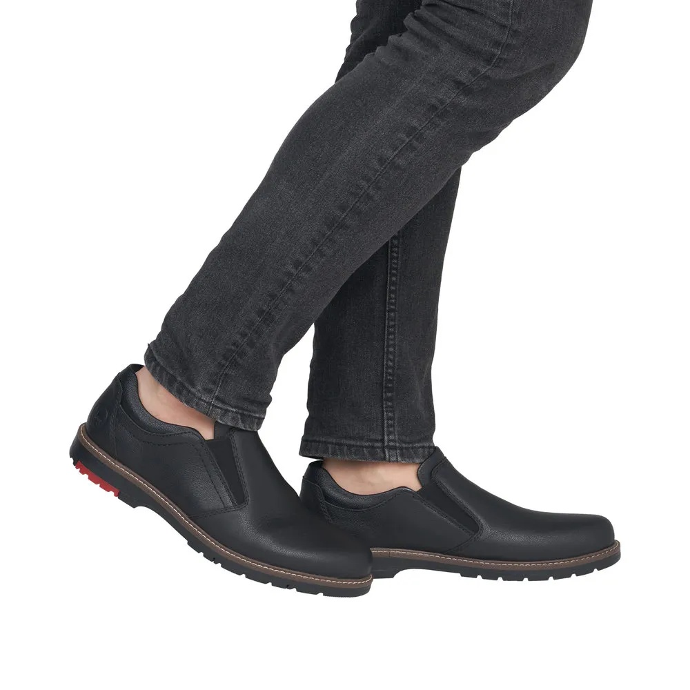 Pantofi barbati casual din piele naturala Rieker 10558-00 negru