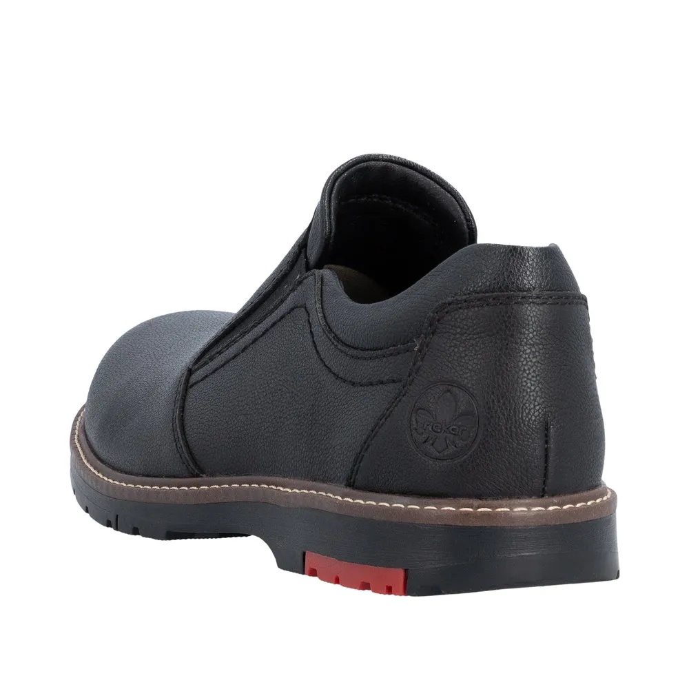 Pantofi barbati casual din piele naturala Rieker 10558-00 negru