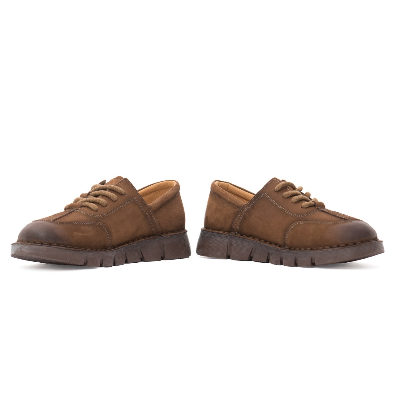 Pantofi dama casual din piele naturala Feeling 2388 maro kaki
