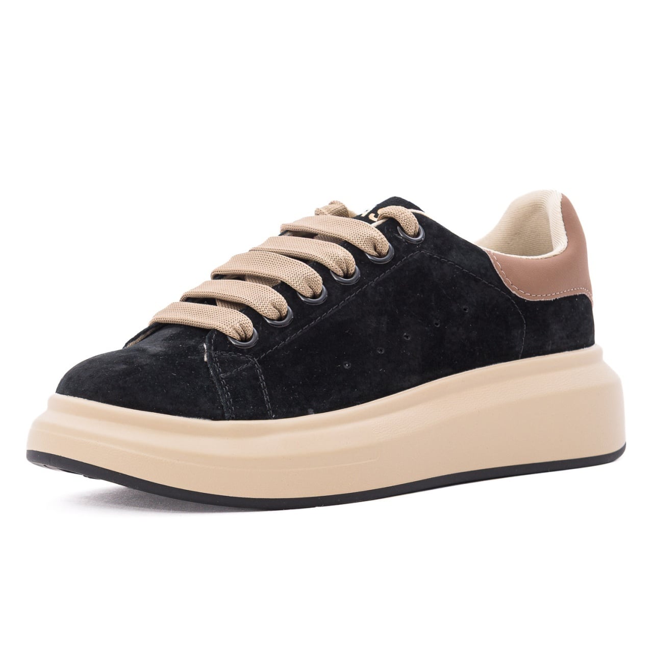 Pantofi dama casual din piele naturala nabuc PASS Collection 1LX90002E 01-2 negru