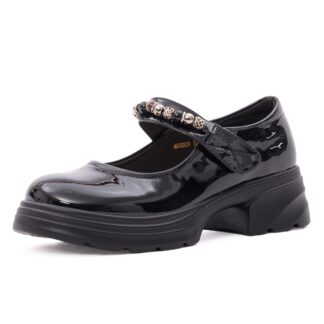 Pantofi dama eleganti din piele naturala lacuita PASS Collection 1MA90003A 01-L negru