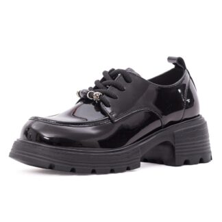 Pantofi dama eleganti din piele naturala lacuita PASS Collection 1MA90002A 01-L negru