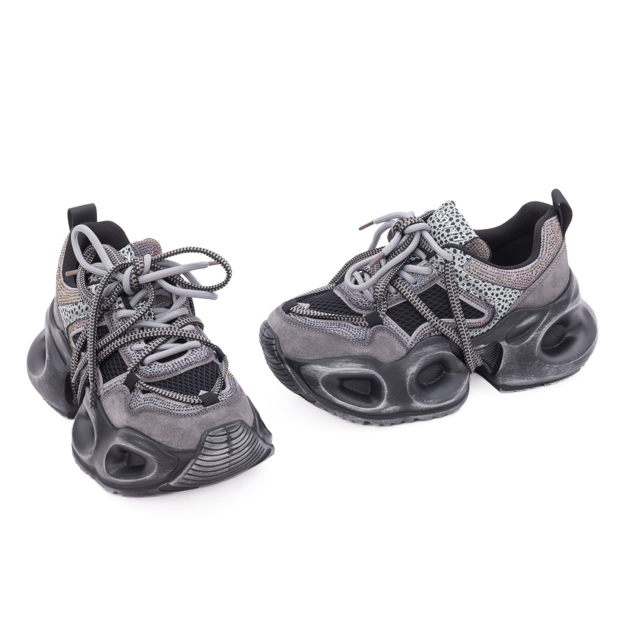 Pantofi dama sport din piele mix Gryxx 1SW90002B 14-Z gri