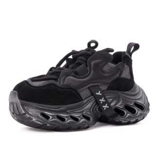 Pantofi dama sport din piele mix Gryxx 1SW90005A 01-Z negru
