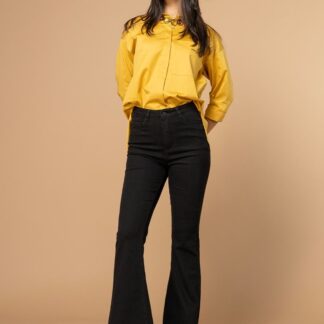 Pantaloni dama Hermosa negru bumbac