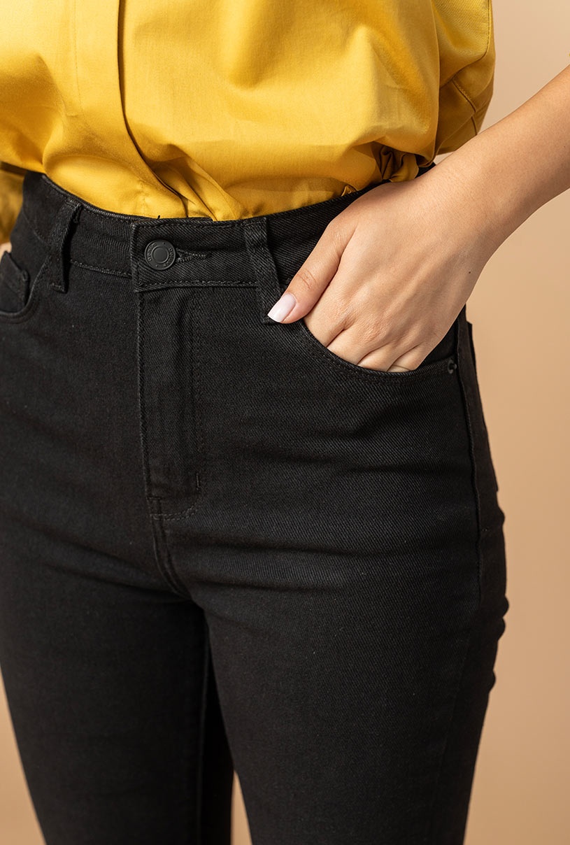 Pantaloni dama Hermosa negru bumbac