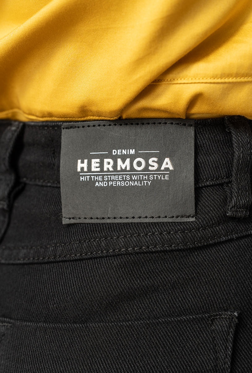 Pantaloni dama Hermosa negru bumbac