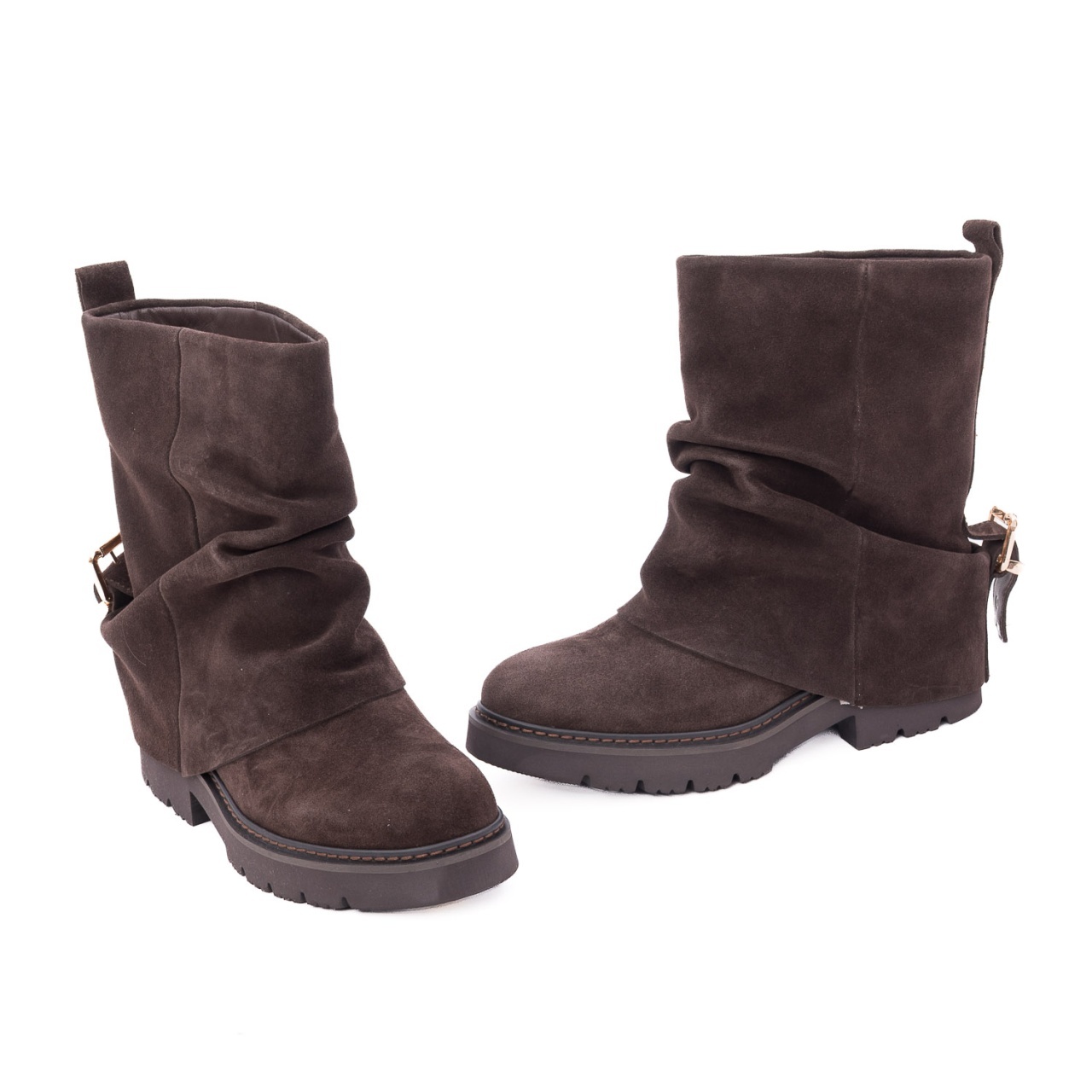 Botine dama din piele intoarsa Alma En Pena I260885 CROSTA COFFEE maro