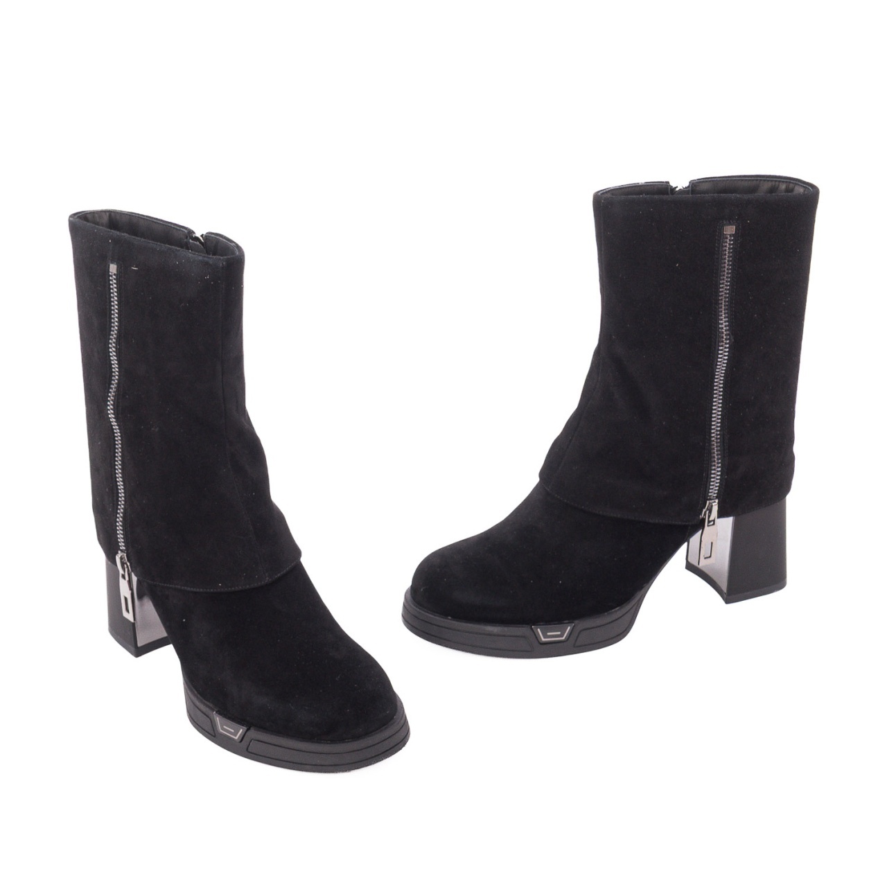Botine dama din piele intoarsa Epica 1CN90017A 01-I negru