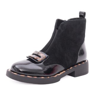 Ghete dama din piele intoarsa Epica 3A206-M121B-G575A O7-I negru print