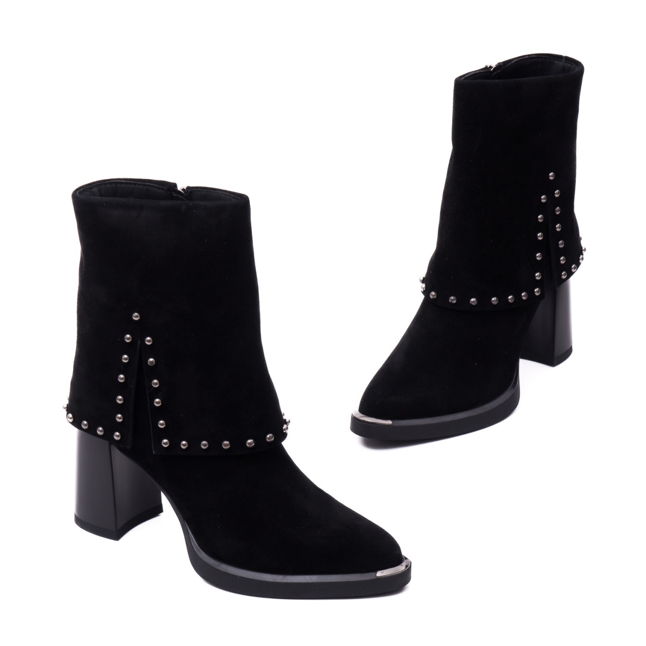 Botine dama din piele intoarsa Epica 3V1244-S791-G6 negru antilopa
