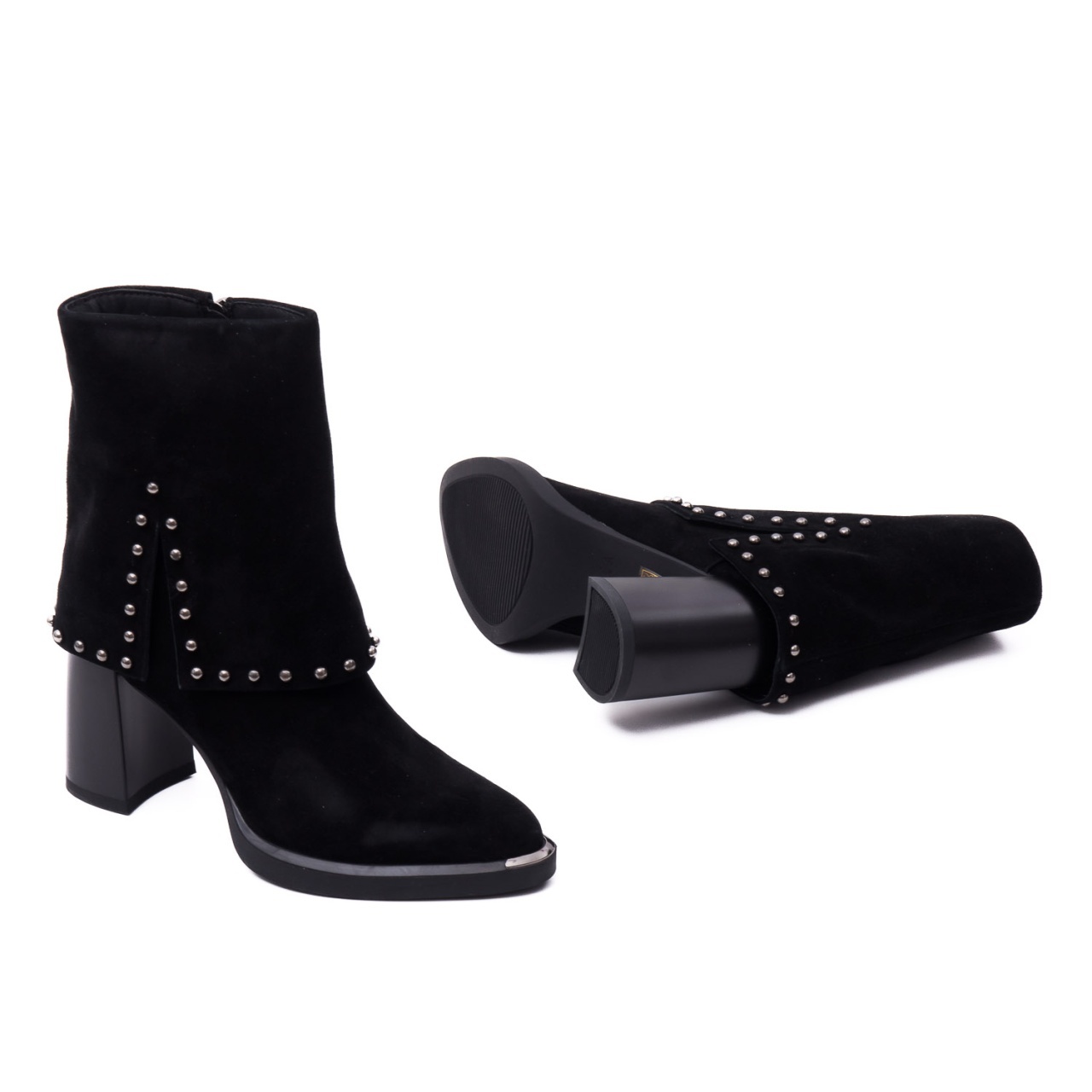 Botine dama din piele intoarsa Epica 3V1244-S791-G6 negru antilopa